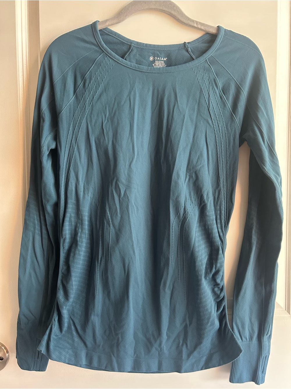 GAIAM Women's Teal Long-Sleeve Performance Top